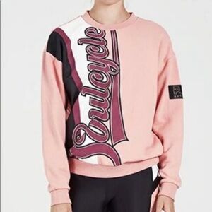𝅺soulcycle PE NATION. Half run peach sweatshirt. S